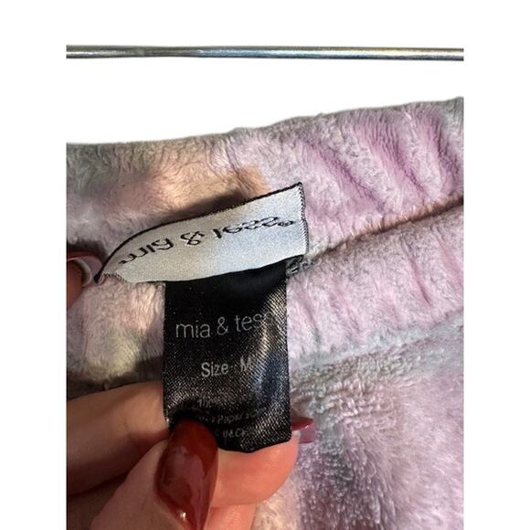 Mia & Tess Pink Gray Plaid Sleepwear PJ Pajama Pants Fleece Women Sz M - Picture 7 of 8